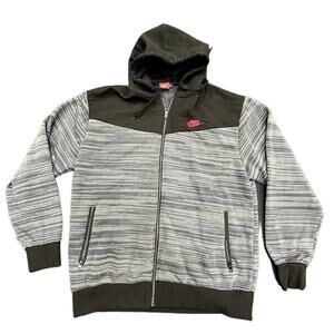 90s Nike Full Zip Gray Heavy Duty Hoodie Jacket Red Tag XL